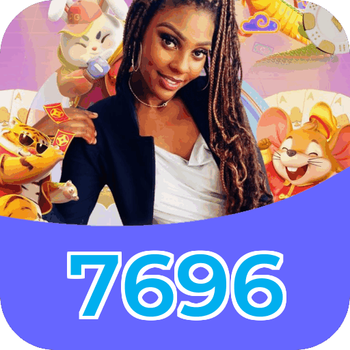 Interface do aplicativo 7696 mostrando jogos disponíveis no iOS e Android